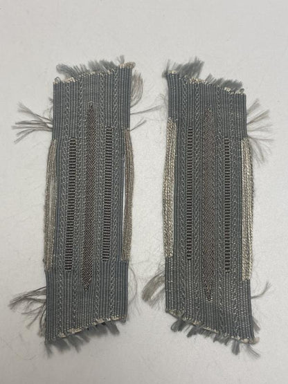WWII German M44 Enlisted Collar Tabs – Grey Rayon, Unissued Matching Pair