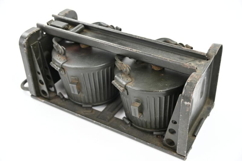 WWII German Army MG34 Ammo Drum Set with Carrying Frame