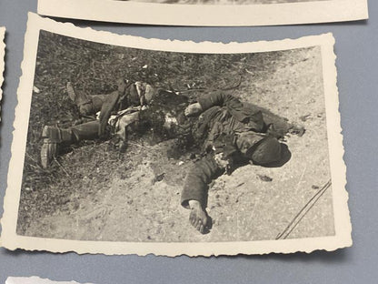 WWII Frontline Photograph Group – Western & Eastern Front Combat Scenes (6 Photos)