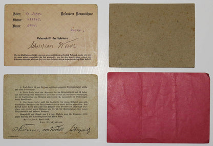 Imperial German ID & Membership Card Group to Otto Wieck (1884–1911) – Railway Pass, Officers’ Union & Water Transport Documents