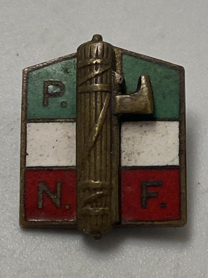 Italian Fascist Party (PNF) Lapel Badge – Enamel Tricolour, A.E. Dagan Milano