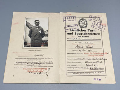 Named Pre-War DRA Sports Badge Document Grouping – Bronze & Silver Awards, Alfred Huch