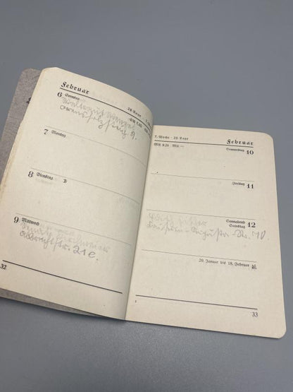 1938 German Army Pocket Diary (Taschenkalender) – Pre-War Wehrmacht Military Reference with Rank Charts