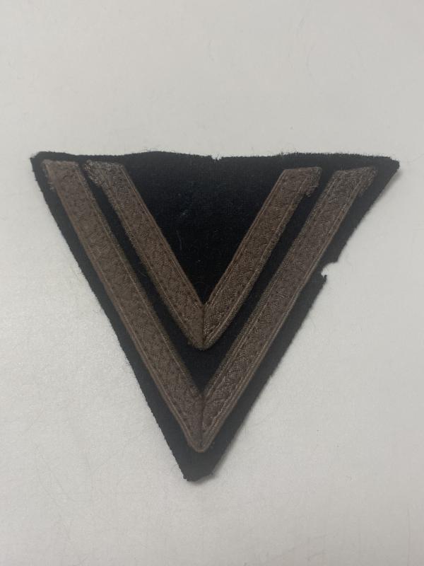 WWII Waffen-SS / Panzer Enlisted Rank Chevron – Double Grey Chevron, Unused Original