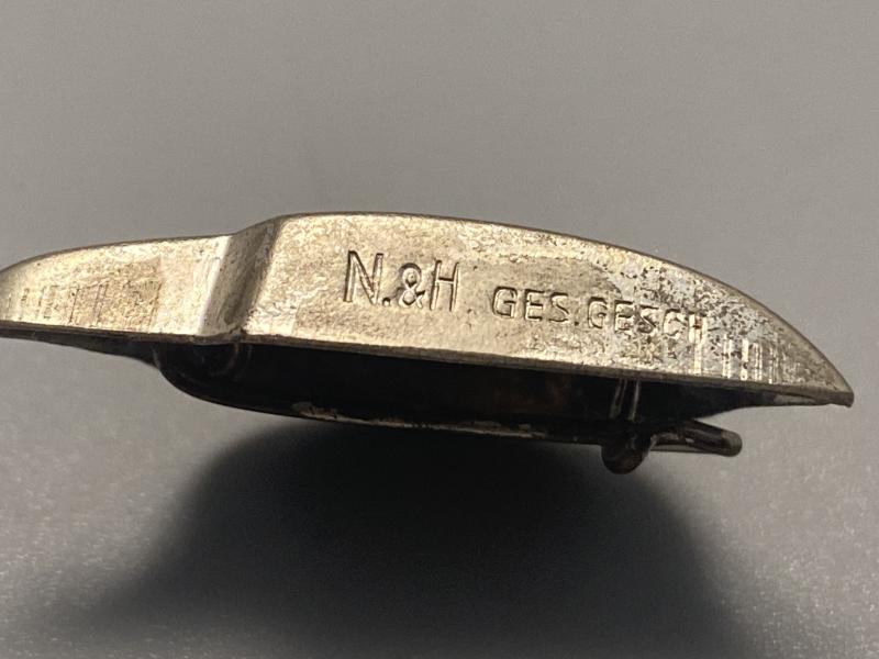 WWI–Interwar German Veterans Badge – “Der Stahlhelm” Helmet Form Pin