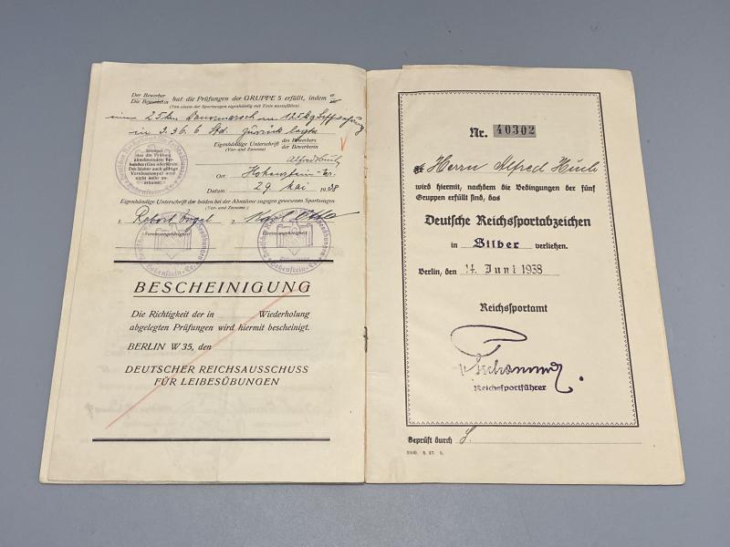 Named Pre-War DRA Sports Badge Document Grouping – Bronze & Silver Awards, Alfred Huch