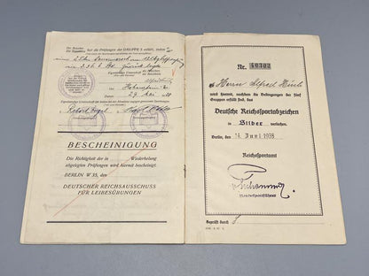 Named Pre-War DRA Sports Badge Document Grouping – Bronze & Silver Awards, Alfred Huch