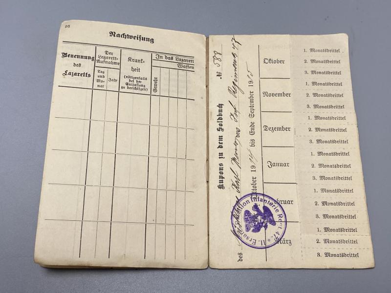 WWI German Soldbuch – Infanterie-Regiment Nr. 47, 1915 (Karl Menzel)