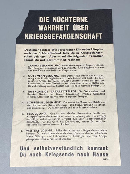 1944 Allied Propaganda Leaflet – Cherbourg Surrender Appeal Featuring Gen. von Schlieben