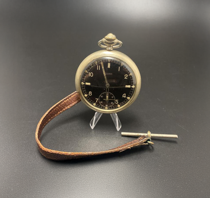 WWII German Army D.H. Silvana Pocket Watch w/ Fob