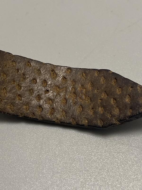 WWII German Army Zeltbahn Equipment Strap 1943 – Pigskin Leather, Zinc Buckle