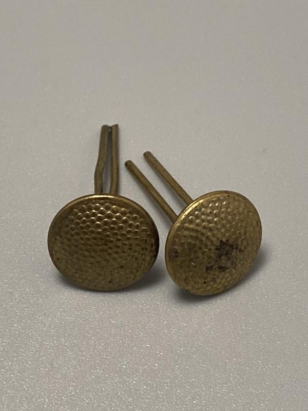 WWII German 13mm Brass Chin Strap Buttons – NSDAP / Wehrmacht Officer Visor Cap Pair