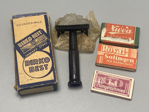 WWII German Shaving Set – Birko Best Razor & Solingen Blades, Unused, Pre-War / Early War