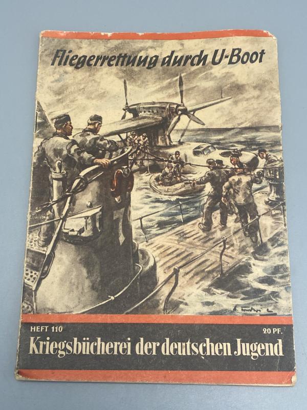 WWII German Wartime Youth Booklet – Fliegerrettung durch U-Boot, Kriegsbücherei der Deutschen Jugend No. 110