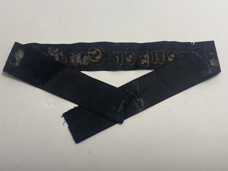 WWII German Kriegsmarine Cap Tally – “Kreuzer Emden” Gold Gothic Script