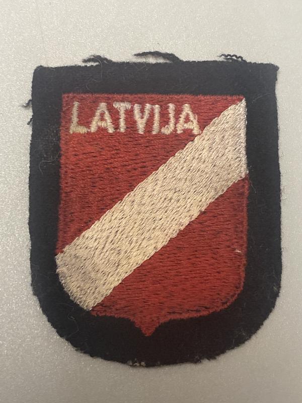 WWII Waffen-SS Latvian Volunteer Sleeve Shield – “LATVIJA”