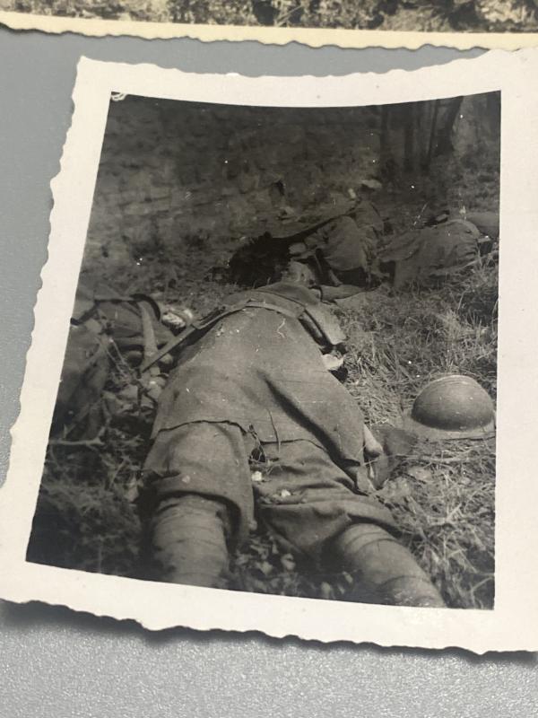 WWII Frontline Photograph Group – Western & Eastern Front Combat Scenes (6 Photos)