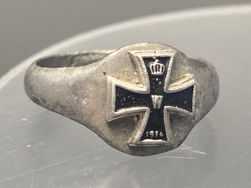 WWI German Iron Cross Veterans Ring, 1914 Pattern – Aluminium Trench Art
