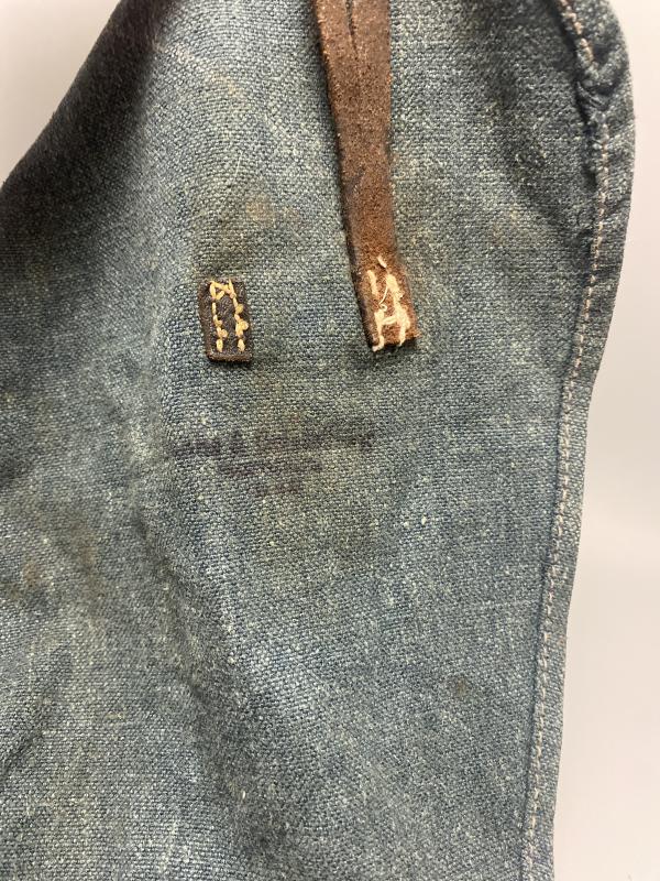 WWII German Feldgendarmerie Bread Bag with Strap – Blue-Grey Canvas