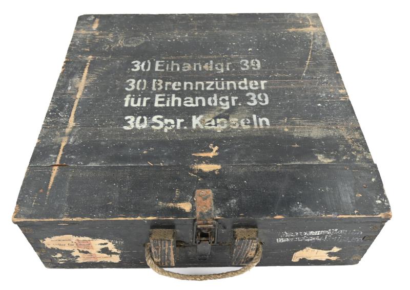 WWII German Army Ei-Handgranaten 39 Ammunition Box (1943 Dated)