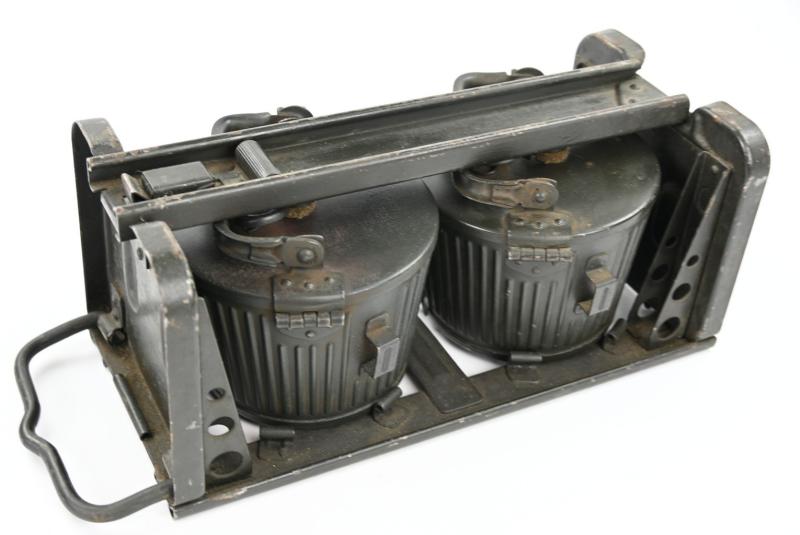 WWII German Army MG34 Ammo Drum Set with Carrying Frame