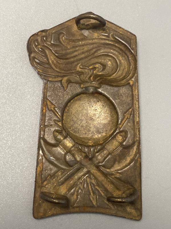 WWII Italian Army Genio Pioneers Shoulder Board Overlay Plate – Original Brass Insignia