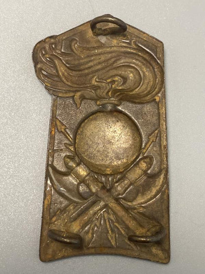 WWII Italian Army Genio Pioneers Shoulder Board Overlay Plate – Original Brass Insignia