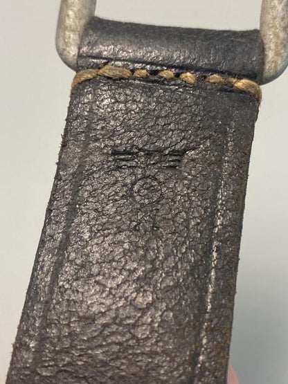 WWII German Kriegsmarine Leather D-Ring Strap, Dated 1940 – Original Naval Equipment