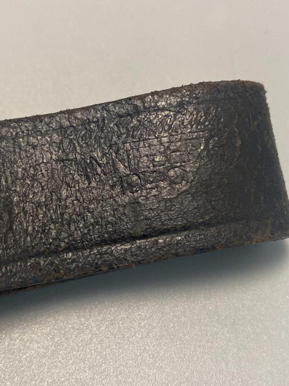 WWII German Kriegsmarine Leather D-Ring Strap, Dated 1940 – Original Naval Equipment