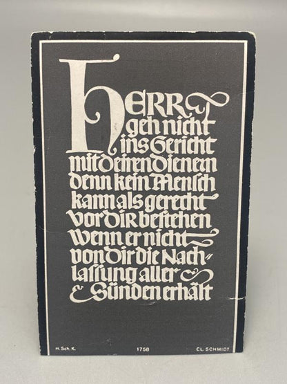 WWII German Death Card (Sterbebild) – Schütze Hans Berr, Eastern Front